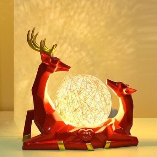 Nordic Resin Deer Table Lamps for Living Room Bedroom Bedside Desk Lamp Home Decor Kitchen Dining Room Modern LED Light Fixtures