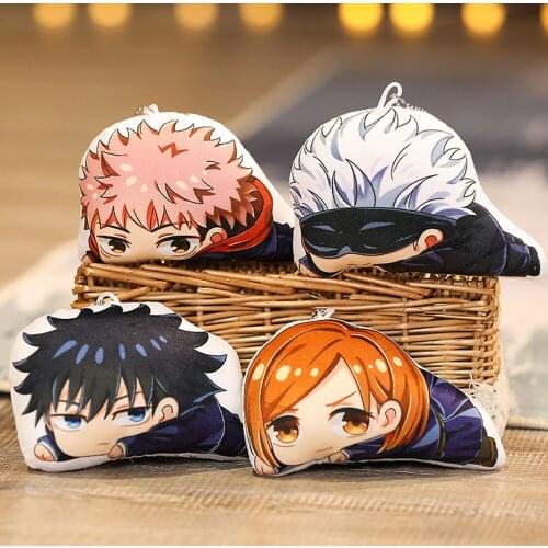 Anime Jujutsu Kaisen Cosplay Plush Keychain Yuji Itadori Satoru Gojo Fushiguro Cute Car Pendant Keyrings Fans Gift Toy Wholesale