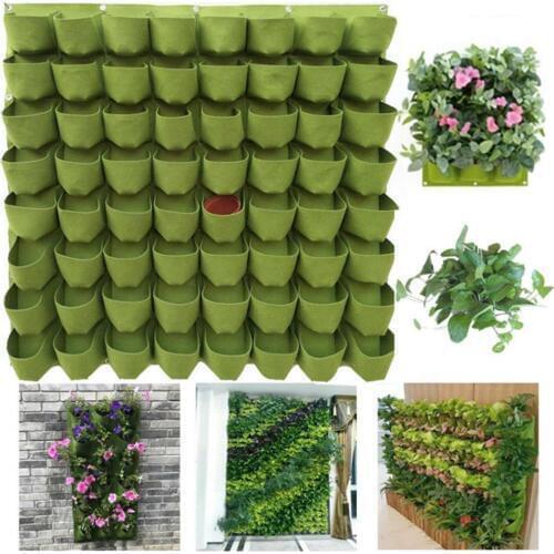 Hanging Wall Planting Bags Pockets Green Growing Bag Planter Vertical Garden Vegetable Seedling Living Garden Bag Home Supplies