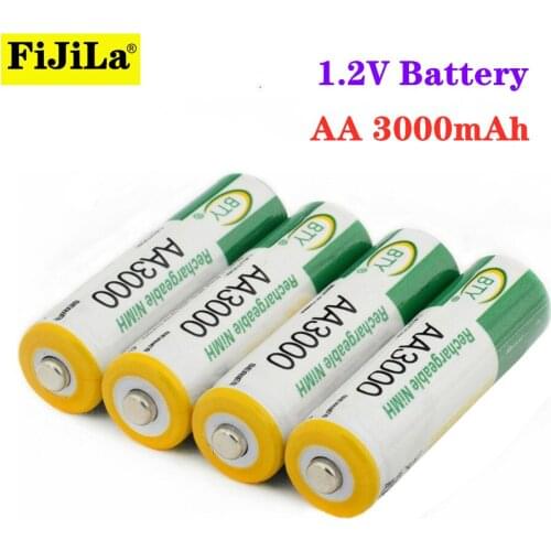 1.2V AA battery 3000mAh NI MH AA Pre-Charged Rechargeable Battery Ni-MH Rechargeable aa Battery For Toys Camera Microphone