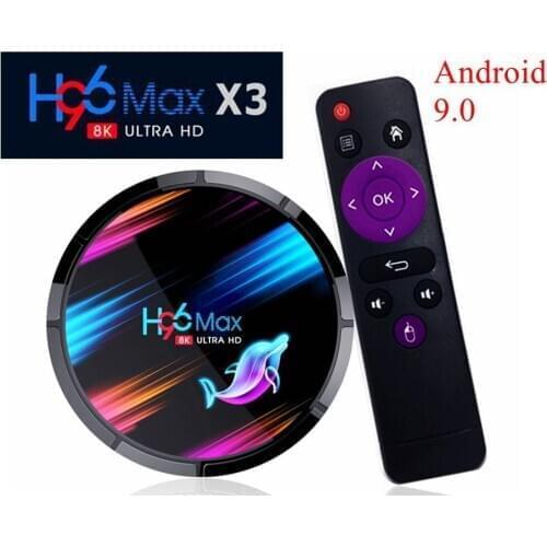 10pcs H96 Max X3 8K Smart TV Box Android 9.0 Amlogic S905X3 4GB 64GB 2.4G/5G Dual WiFi USB3.0 BT4.0 8K 4K H.265 UHD Media Player