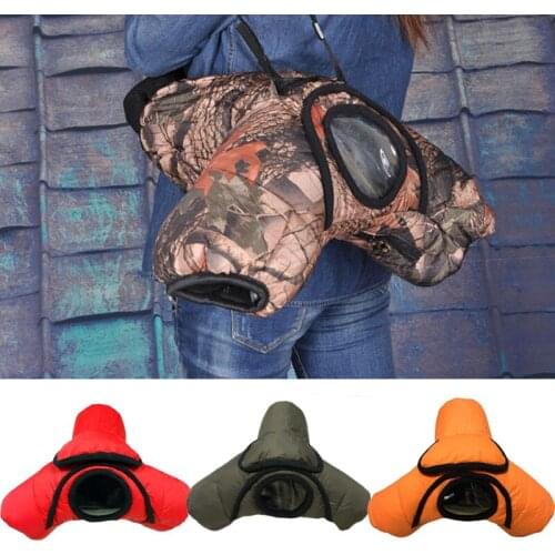 Roadfisher Down Leather Cotton Thick Warm Snow Winter SLR DSLR Camera Bag Insert Case Cover Sleeve For Canon Nikon Sony Pentax