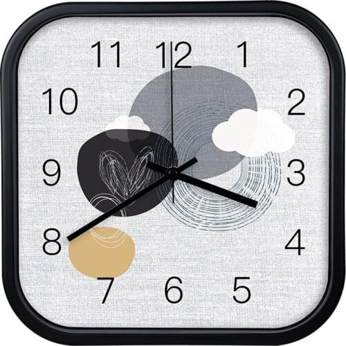 Modern minimalist abstract art square wall clock Stylish simple hone office silent wall clocks