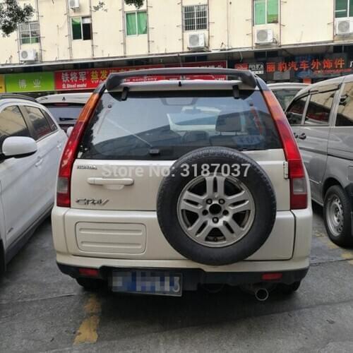 For Honda CRV Spoiler 2001-2007 Spoiler ABS Plastic Unpainted Color Rear Roof Spoiler Wing Trunk Lip Boot Cover Car Styling