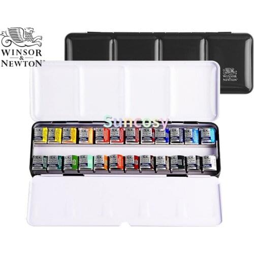 UK Winsor Newton Professional Watercolour : Lightweight Metal Sketchers Box Set 24 Colors Set,For Artist Painting Supplies