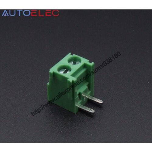100Pcs PCB Screw Terminal Block Connector 3.5mm 2p 300V 10A vertical right angle pin instead of Phoenix Contact
