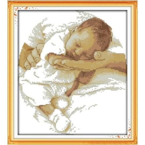 Take Cear My Angle Baby Cross-stitch DMC Cross Stitch Fabric Paintings Chinese 11CT Counted Cross Stitch Patterns KitsHome Decor