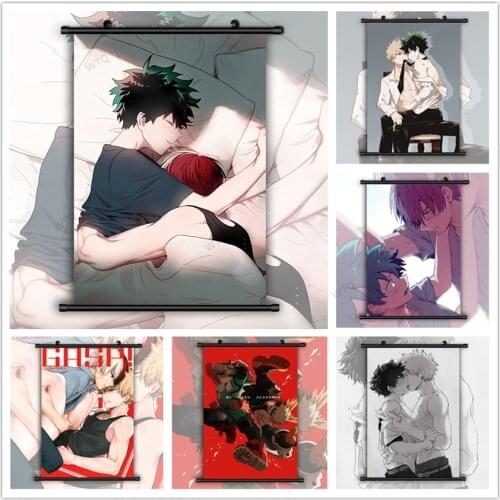 WTQ Boku No Hero Academia Yaoi Bakugou Katsuki Midoriya Izuku Todoroki Shoto Wall Decor Wall Art Picture Room Decor Home Decor