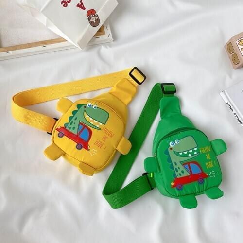 1pc Cute Cartoon Toddler Baby Harness Outdoor Travel Backpack Childrens Bags Unisex Cross-body Handsome Dinosaur Chest Bag 2021