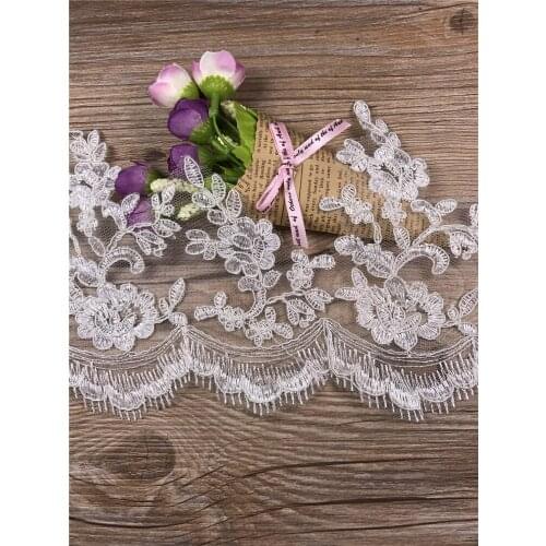 1yard/16cm Wide White Lace Lace Wedding Dress Head Ornaments Dress Clothing Handmade DIY Materials Lace Fabric