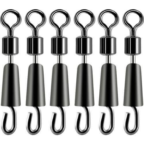 20Pcs/lot Stainless Steel Swivels Snap Rolling Connector Line Clip Ring 8 Word Ring Fast Fast Link Fishing Snap Tackle Accessory