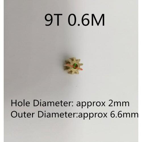 Free Shipping Brass 9T 9 teeth 6.6*2.0mm Small Motor Metal Gears 0.6M R/C Model DIY Toys Quadcopter Drone Helicopter Toys Parts