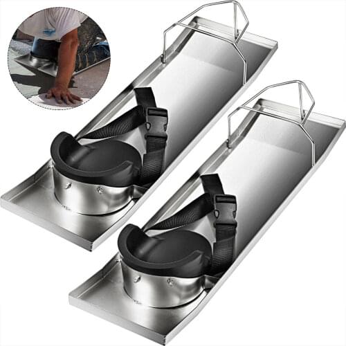 VEVOR 28" x 8" 30"x8" Concrete Knee Boards and Sliders Stainless Steel Kneedboards with Pad StrapS for Cement Surface Finishing