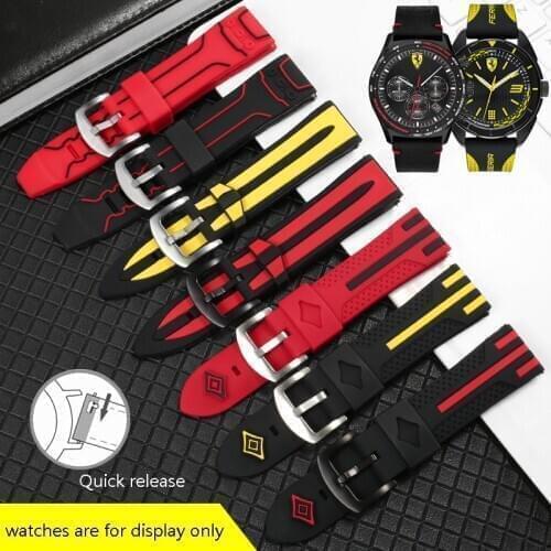 Quick Release Silicone Watchband 22mm Black Red Yellow Bracelet Replacement Strap For Male And Female Rubber Watch Chain