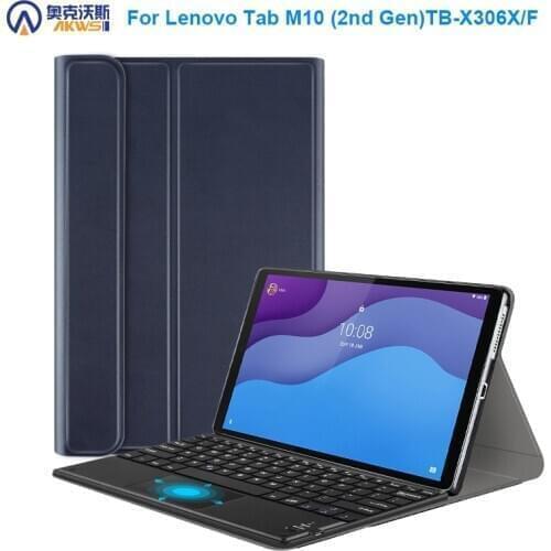 Trackpad Keyboard Case for Lenovo Tab M10 HD 2nd ,with Mousepad Soft TPU Funda Wireless Touchpad Keyboard for TB -X306 F/X 2020