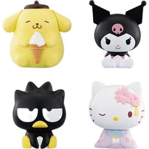 Action Figure Model Genuine Kuromi Onpompurin Gacha Doll Most Popular Big Head Shellless Gashapon Ornament Toy for Children Gift