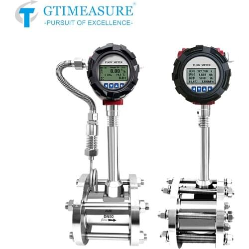 Gas Turbine Vortex Flow Meter Steam Compressed Air Natural Nitrogen Liquid Oil High Precision Digital Display