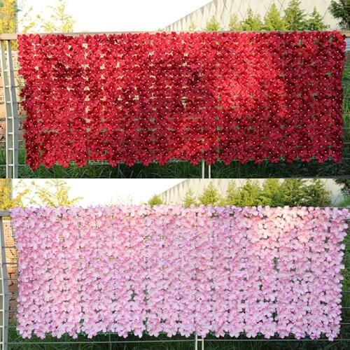 Artificial Flower Fence Trellis Roll Wall Landscaping Fence Privacy Screen Outdoor Garden Backyard Balcony Decor