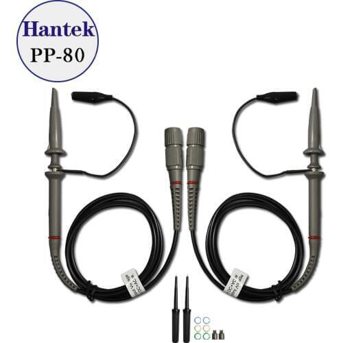 2pcs Hantek Oscilloscope Probe kit PP-80 60Mhz Low Passive Limpedance Attenuation Probe -50~70 Degree
