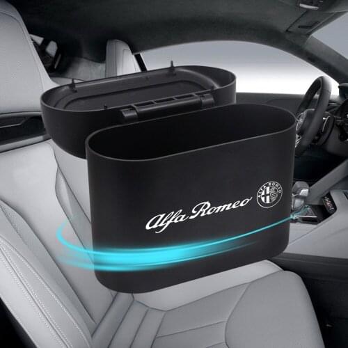 Car Trash Can Interior Organizer Storage Box Car Garbage Bag Press Sealed Can Storage Bin for Alfa Romeo 156 Auto Accessories