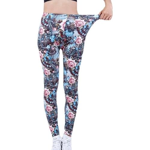 YSDNCHI Summer Style Women Leggings Flower Printed Leggins Workout Girl High Waist Pants Sexy New Design Hot Elastic Trousers