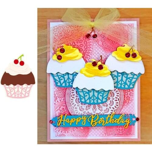 Metal Cutting Dies for Scrapbooking Food Cherry Cupcake New 2019 Cutting Embossing Stencils Paper Craft Die Paper Cards Making