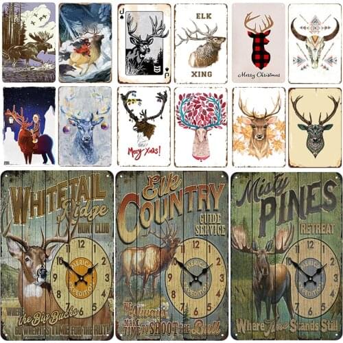 Deer Plaque Metal Vintage Tin Sign Pin Up Shabby Chic Decor Metal Signs Vintage Wall Art Bar Pub Pet Store Metal Poster Decor