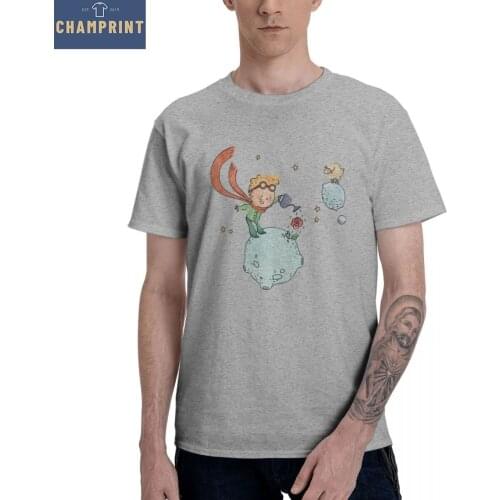 Mens T-Shirts The Little Prince Vintage Pure Cotton Tees Short Sleeve T Shirts O Neck Clothing Graphic Printed