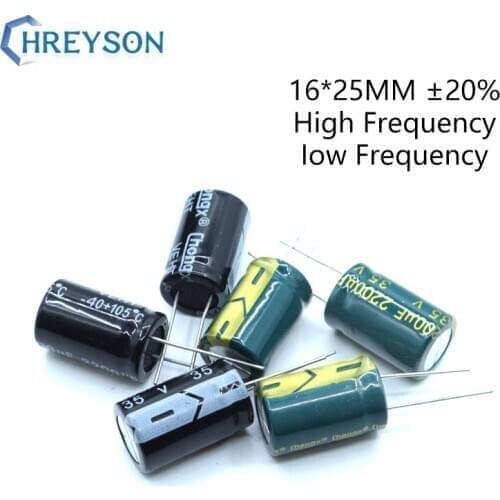 5Pcs 16*25 High Frequency Low ESR Aluminum Electrolytic Capacitor Kit 450V 400V 100V 25V 3300UF 1000UF Full Values Assorted Set