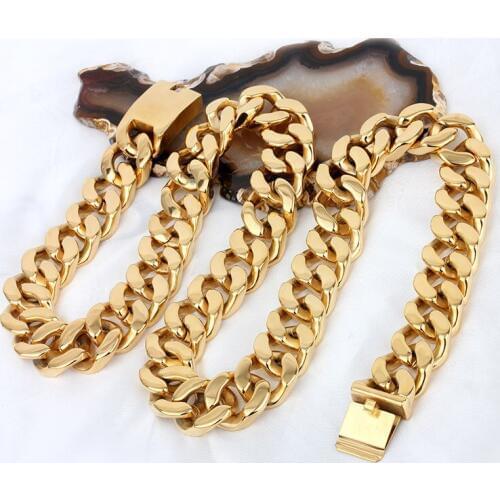 New necklace Man domineering gold ultra thick necklace Titanium steel necklaces