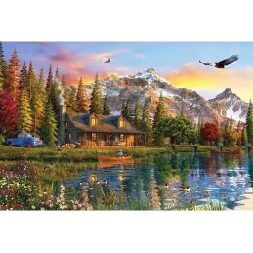 Snow Mountain Eagle The wooden puzzle 1000 pieces ersion jigsaw puzzle white card adult childrens educational toys