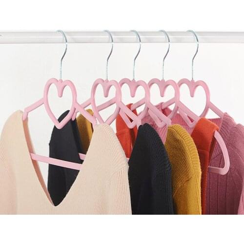 Pinkbow girls heart plastic clothes hanger creative dormitory antiskid clothes hanger household clothes support stainless steel