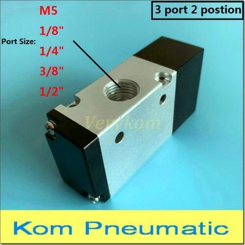 Pneumatic 3 Port 2 position 1/8" 1/4" bsp 3/8" 1/2" Piloted Air Control Valve 3A110-06 3A210-08 3A310-10 3/2 Way NC or NO