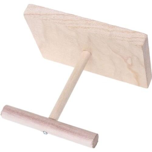 Portable Wooden Pet Parrot Training Rotation Perched Stand Platform Birds Paw Grinding Toys HX6D