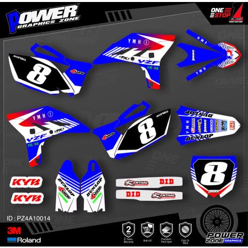 PowerZone Custom Team Graphics Backgrounds Decals 3M Stickers Kit For YAMAHA 2010-2013 YZF250 014