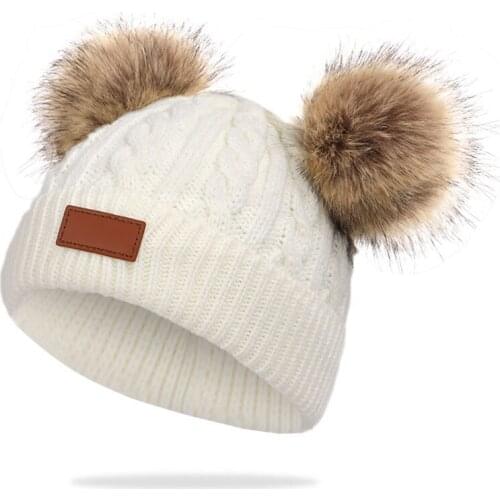 Winter Autumn Baby Hat Solid Color Warm Baby Girl Boy Hat Beanie Cute Pompom Outdoor Soft Knitted Cap For Toddler Kids Bonnet
