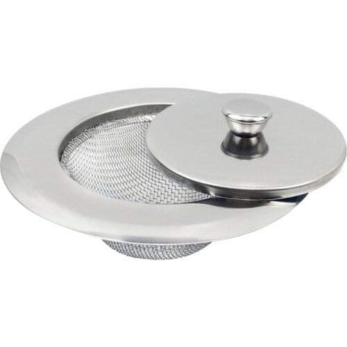 Kitchen Sink Strainer Drain Hair Catcher Bath Stopper Plug Stainless Steel Sewer Filter with Lid Bathroom Accessories