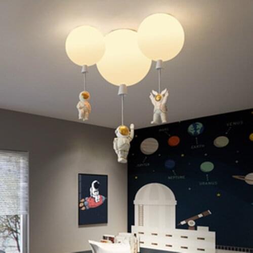 Nordic Art Astronaut LED Ceiling Lamps Creative Acrylic Balloon Hallway Cafe Bar Childrens Room Decor Hanging Lightings