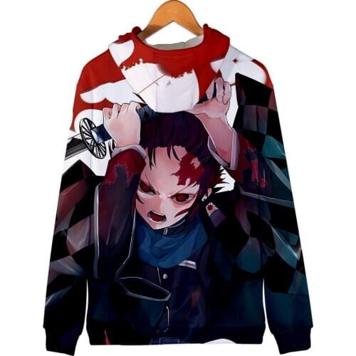 Leisure HIP HOP Japanese manga Demon Slayer: Kimetsu no Yaiba 3D Zipper hooded sweatshirt Men/Women spring Casual Zipper clothes