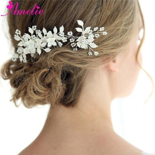 Dinner Party Hairstyle Accessories Hair Comb and Pins Set Clear Beaded Bridal Headpiece Side Comb Jewelry For Wedding