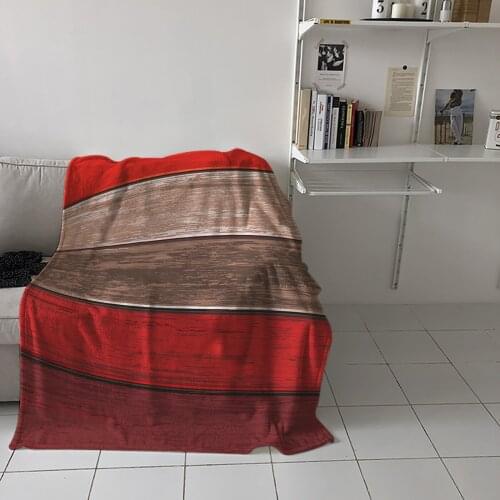 Vintage Farm Wood Grain Gradient Throw Blanket for Sofa Warm Blanket on Bed Home Bedspread Travel Fleece Blanket