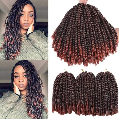 Hair Nest 8inch Spring Twist Braiding Hair Short Passion Twist Bomb Hair Synthetic Fiber Fluffy Twist Crochet Braids For Women