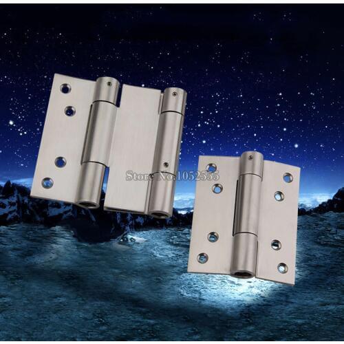High Quality 2PCS 4Inch Silver Tone Stainless Steel Door Hinges Spring Hydraulic Automatic Close Hinges One-Way / Two Way Hinge