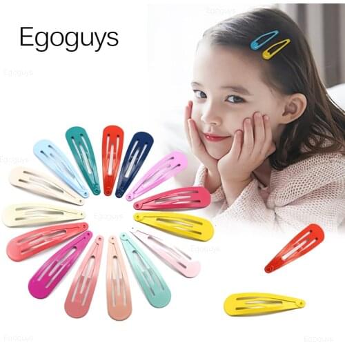 10PCS Girls Cute Candy Color Snap Hair Clips Children Metal BB Bobby Pins Baby Duckbill Hairpins Women Styling Tools Accessories