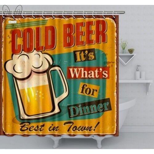Aplysia Celebrate Beer Shower Curtain Waterproof Mildew Resistant 72 x 72 Inches Extra Long Bathroom Decor Curtain with Hooks