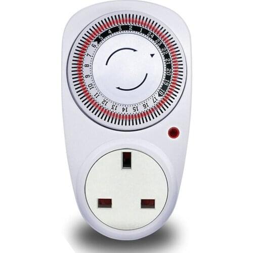 24 Hours UK Plug in Mechanical Grounded Programmable Timer Switch Smart Countdown Switch Socket Indoor Auto Power Off