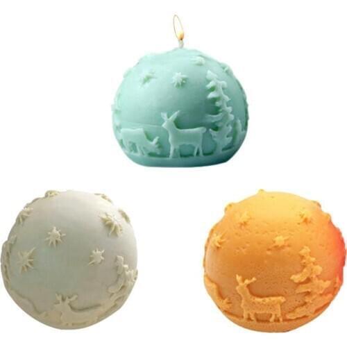 3D Stereo DIY Silicone Christmas Mould Aroma Candle Gypsum Mold Baking Mold Cheese Cake Fondant Chocolate Clay Silicone Mold