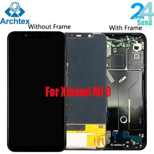 6.21inch For XIAOMI Mi 8 AMOLED LCD Display + Touch Screen Digitizer Assembly Replacement + Frame For Mi8 M8 M1803E1A
