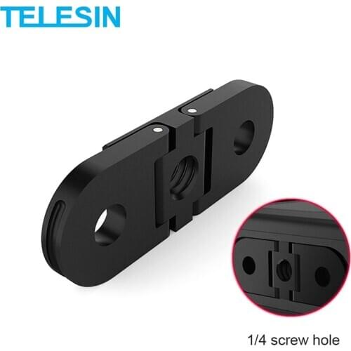 TElESIN aluminum metal base adapter with 1/4'' screw hole replacement tripod mount for gopro hero 9 hero8 8 camera accessories