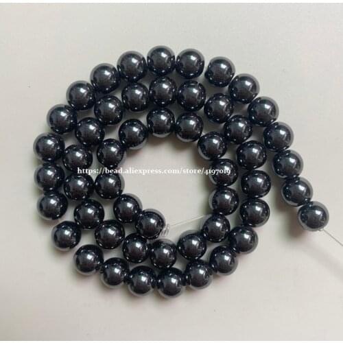 Free Shipping Natural Stone Black Hematite Beads 4 6 8 10 MM 15" Per Strand Pick Size For Jewelry Making